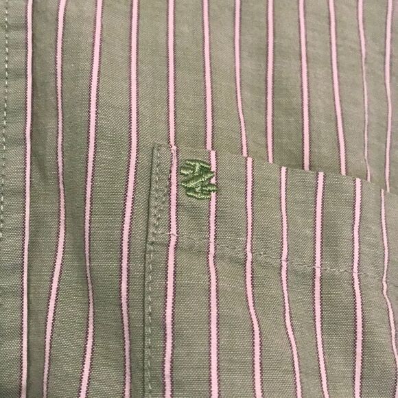 IZOD Green Stripe Short Sleeve Button Down - XXL - Picture 5 of 6